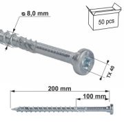 Vrut kov–dřevo BZN TX 8X200 (50ks/bal.)