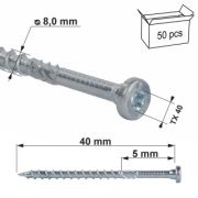 Vrut kov–dřevo BZN TX 8X40 (50ks/bal.)