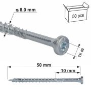 Vrut kov–dřevo BZN TX 8X50 (50ks/bal.)