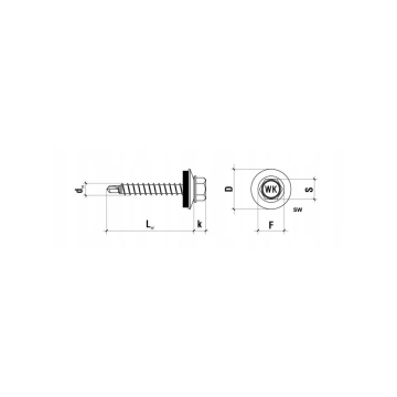 Wkręt farmerski RAL 9006 4,8×25 (250 szt.) – do pokryć z blachy