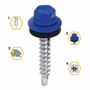 Poľnohospodárska skrutka s podložkou RAL 5010 - 4,8x35 mm | Balenie 250 kusov | Kvalitný spojovací materiál