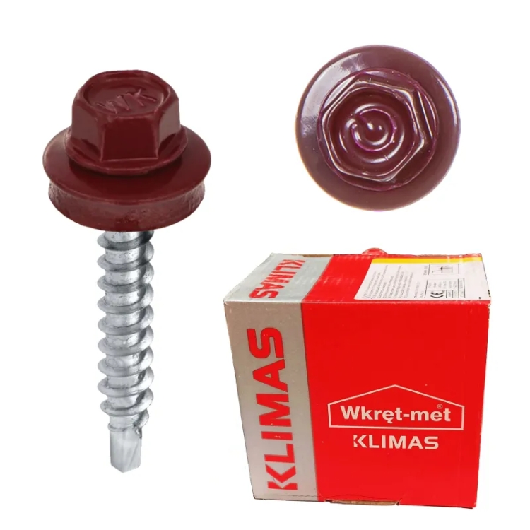 Wkręt farmerski RAL 3005 4,8x35 (250 szt.) | Wysokiej jakości połączenia konstrukcji dachowych