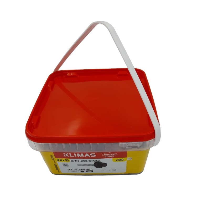 Wkręt farmerski z podkładką RAL 9005 4,8x35 – wiadro | Solidne elementy złączne dla budownictwa