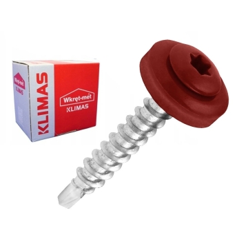 Wkręt farmerski TORX z podkładką RAL 3009 4,8x35 (250 szt.) | Solidne budowlane elementy złączne