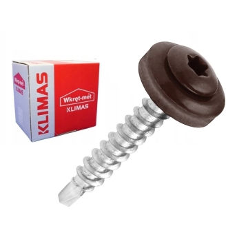 Wkręt farmerski TORX z podkładką RAL 8017 4,8x35 (250 szt.) | Solidne budowlane elementy złączne
