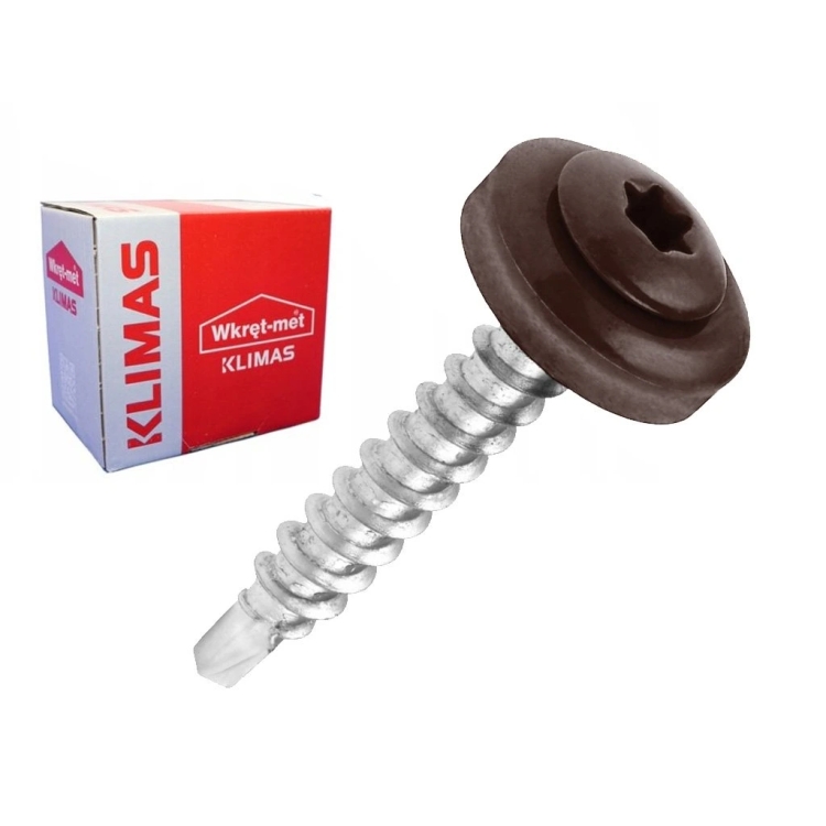 Wkręt farmerski TORX z podkładką RAL 8017 4,8x35 (250 szt.) | Solidne budowlane elementy złączne