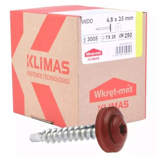 Śruba rolnicza TORX RAL 3005 - 4,8x35, opakowanie 250 sztuk | Wysokiej jakości elementy złączne online