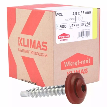 Śruba rolnicza TORX RAL 3005 - 4,8x35, opakowanie 250 sztuk | Wysokiej jakości elementy złączne online