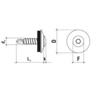 Poľnohospodárska skrutka TORX RAL 3005 - 4,8x35, balenie 250 kusov | Kvalitný spojovací materiál Online