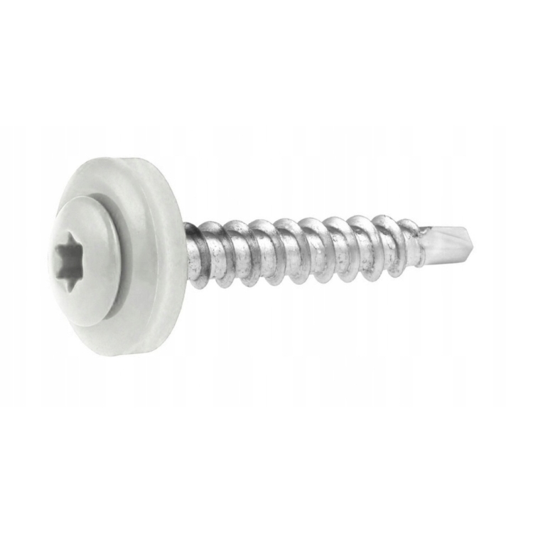 Farmářský šroub TORX s podložkou RAL 9003 4,8x35 (250ks) - Kvalitní Šrouby pro Profesionální Použití