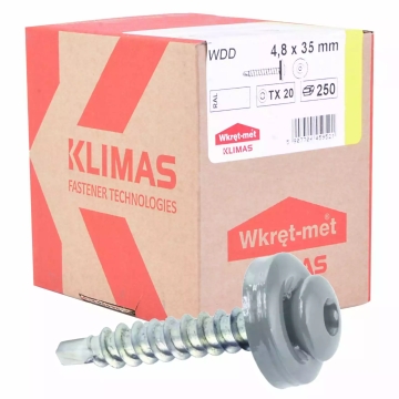 Wkręt farmerski TORX RAL 9006 4.8x35 (250 szt.) | Solidne wkręty dla budownictwa