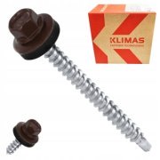 Farmářský šroub s podložkou RAL 8019 4,8×70 mm (200 ks) – Šedohnědá