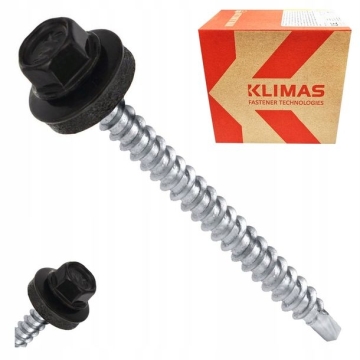 Wkręt farmerski z podkładką RAL 9005 4,8X80 (100 szt.)