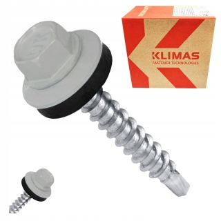 Farmářský šroub s podložkou RAL 9006 4,8X35 (250ks) - Kvalitní Spojovací Materiál