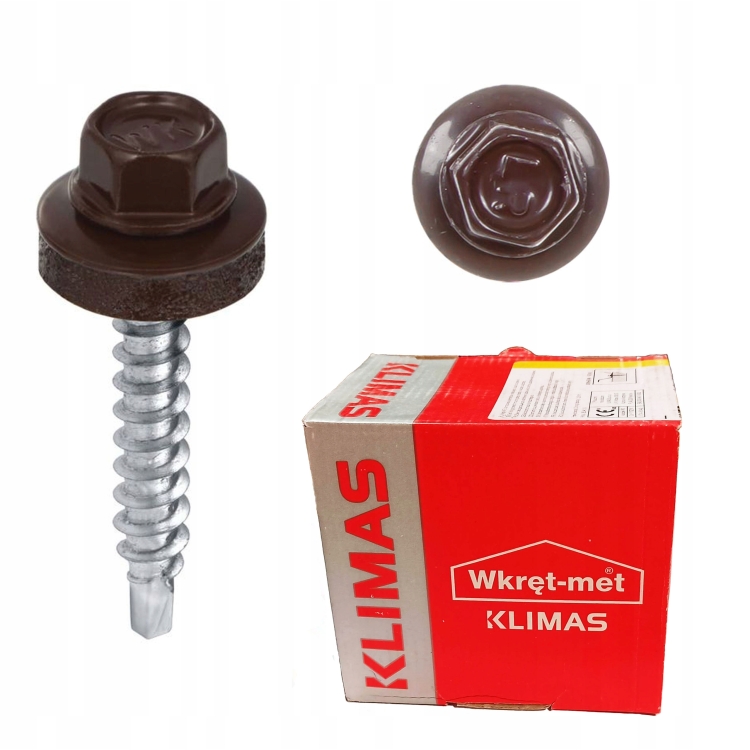 Wkręt farmerski z podkładką RAL 8017 4,8X35 (250 szt.)