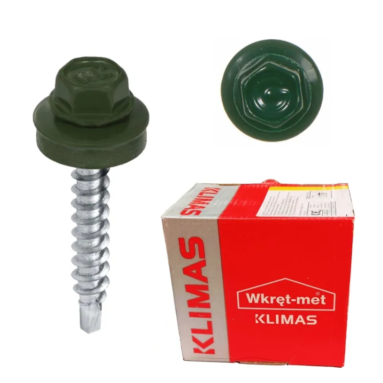 Wkręt farmerski z podkładką RAL 6020 4,8x35 (250 szt.) | Solidne elementy złączne online