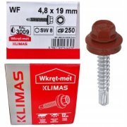 Sešívací farmářský šroub s podl. RAL 3009 4,8X19 (250ks)