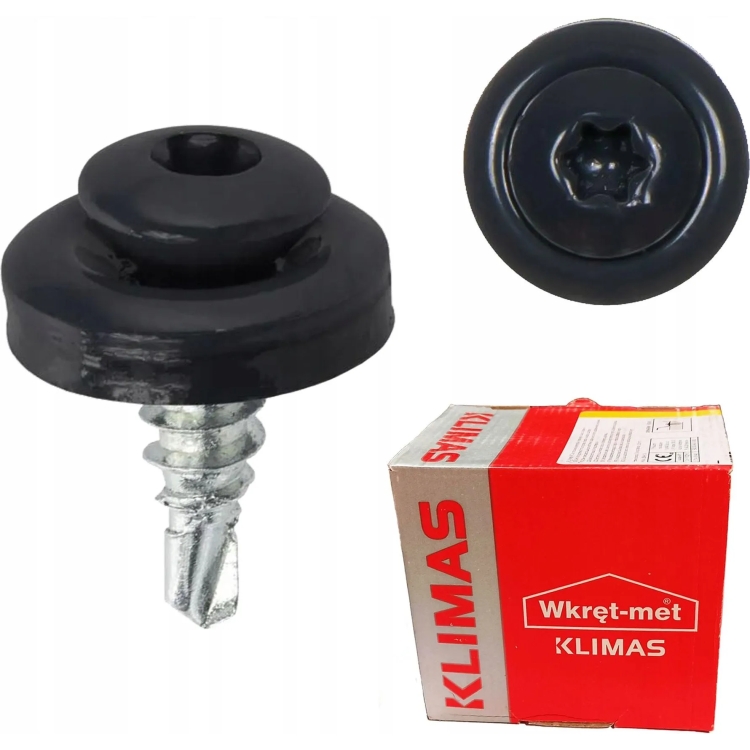 Wkręt farmerski zszywający TORX z podkładką RAL 7016 4,8X19 (250 szt.)