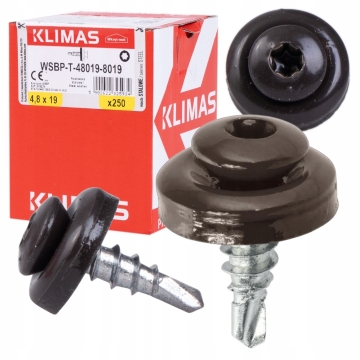 Wkręt farmerski zszywający TORX z podkładką RAL 8019 4,8X19 (250 szt.)