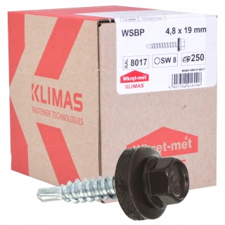 Sešívací farmářský šroub s podl. RAL 8017 4,8X19 (250ks)