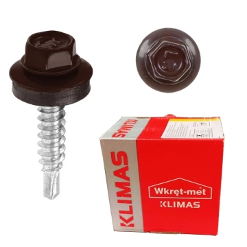 Wkręt farmerski z podkładką do stali ≤3 mm RAL 8017 4,8X19 (250 szt.)