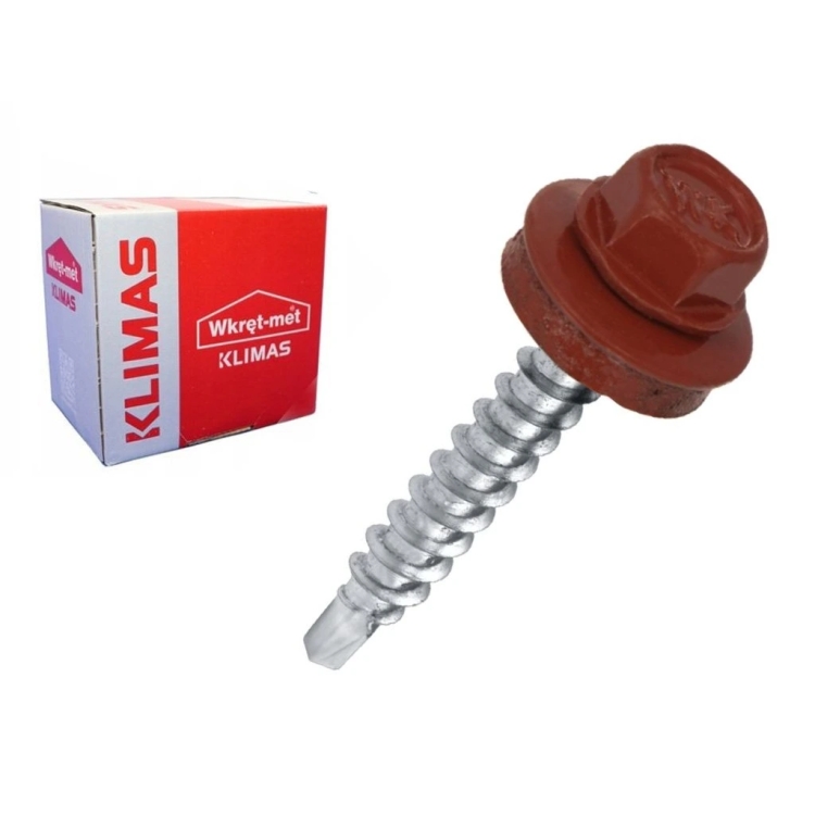Wkręt farmerski z podkładką do stali ≤3 mm RAL 3009 4,8X19 (250 szt.)