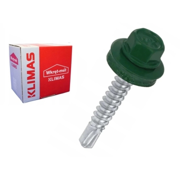 Wkręt farmerski z podkładką do stali ≤3 mm RAL 6005 4,8X19 (250 szt.)
