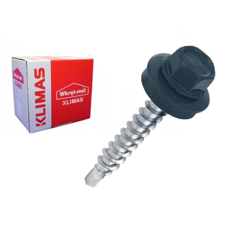 Wkręt farmerski z podkładką do stali ≤3 mm RAL 7024 4,8X19 (250 szt.)
