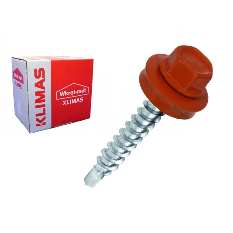 Wkręt farmerski z podkładką do stali ≤3 mm RAL 8004 4,8X19 (250 szt.)