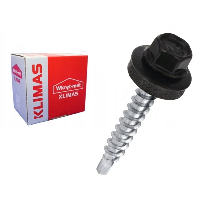 Wkręt farmerski z podkładką do stali ≤3 mm RAL 9005 4,8X19 (250 szt.)