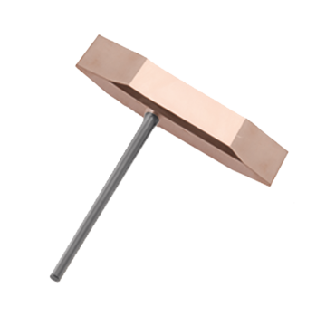 Grot lutowniczy miedziany FREUND w kształcie młotka, z trzpieniem 135 mm, spłaszczona końcówka – 66490005