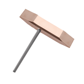 FREUND Grot lutowniczy, miedziany w kształcie młotka z trzpieniem 135 mm, spłaszczona końcówka (66490005)