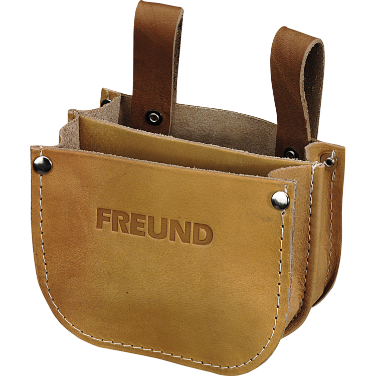 FREUND Vrecko na klince, dve vrecká, horná línia, prírodná koža (06023000)