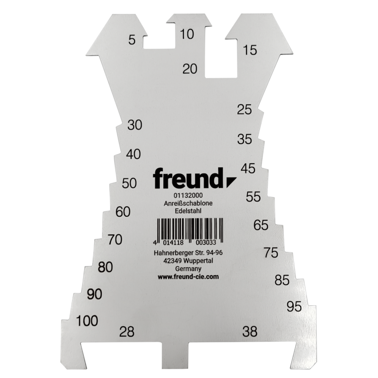 Szablon traserski FREUND, prosty, mm