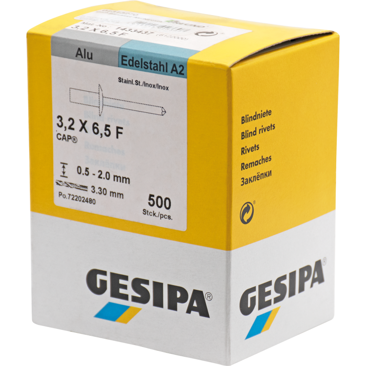 FREUND CAP slepé nýty, Alu/Nirosta 3,2x6,5mm (01313270)