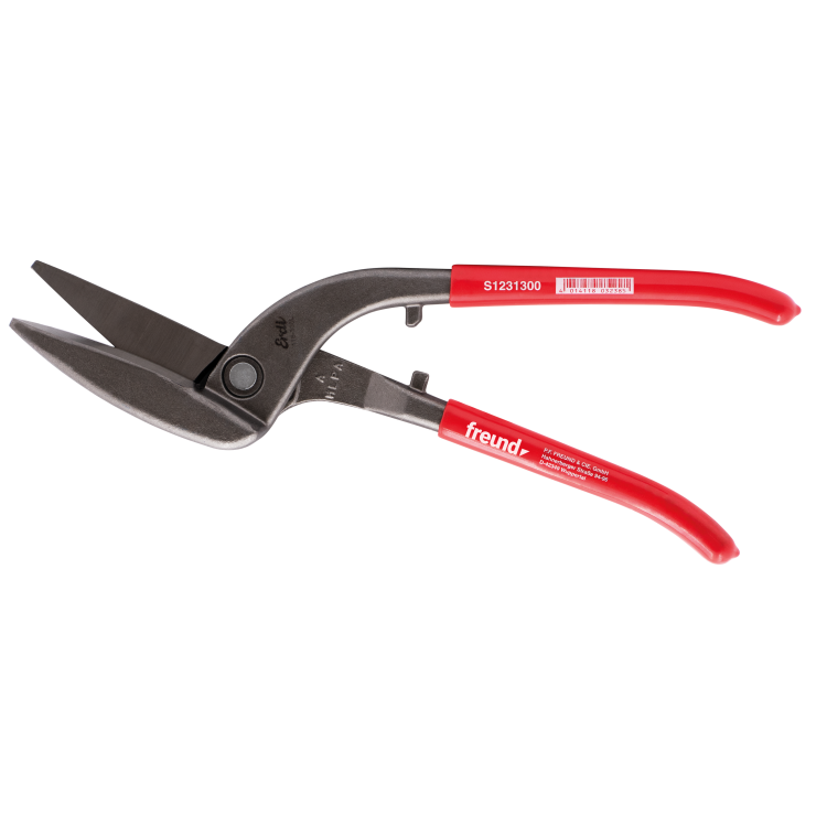 FREUND klempířské nůžky levé, PVC červené (S1231300)