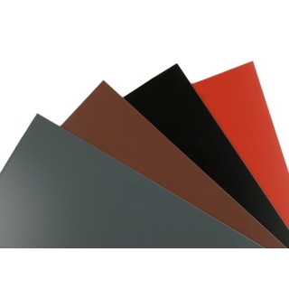 Blacha tablicowa z folią 1250 mm, grubość 0,5 mm [SSAB Premium Matt, RAL 887 (8017)]