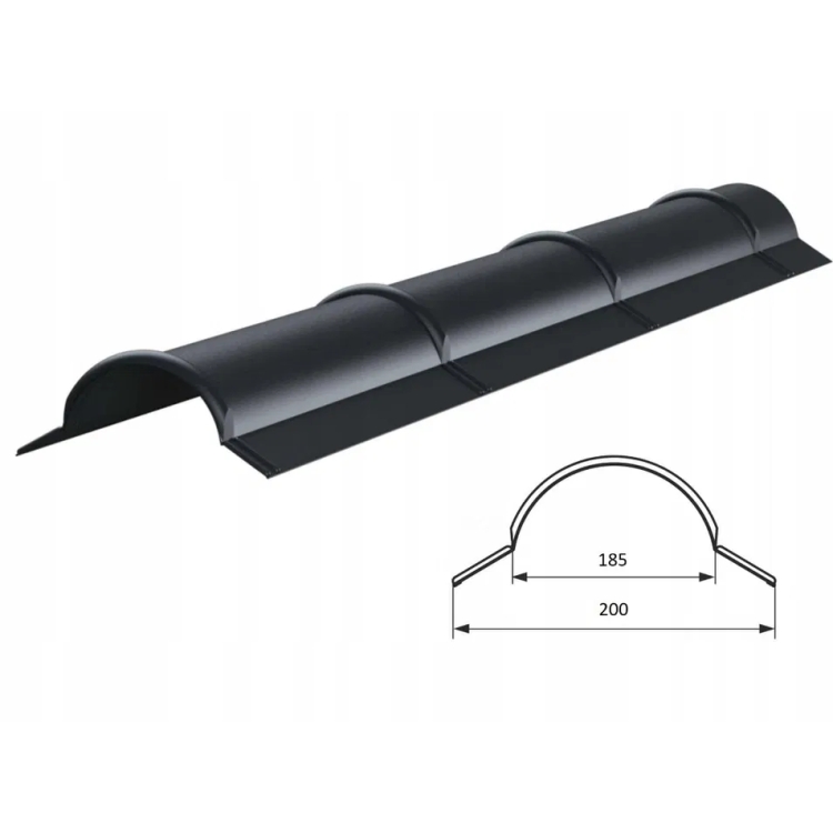 Malá hrebeňová krytka pre profil tašky F16 Bratex