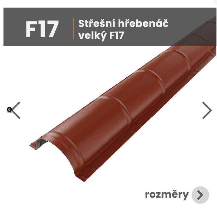 Hřebenáč k taškovému profilu velký F17