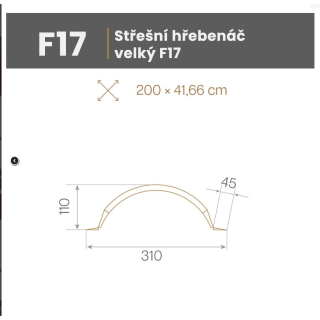 Hřebenáč k taškovému profilu velký F17