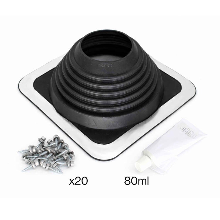 Manžeta EPDM Master Flash Standard č. 6 (121–254 mm) – sada, černá