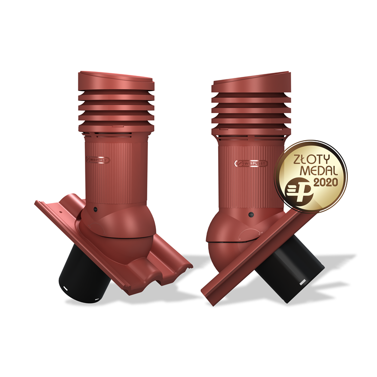 Větrací komínek E37 EVO pro tašky typ 23 Ø150 s odvodem kondenzátu (Benders dvojité S)