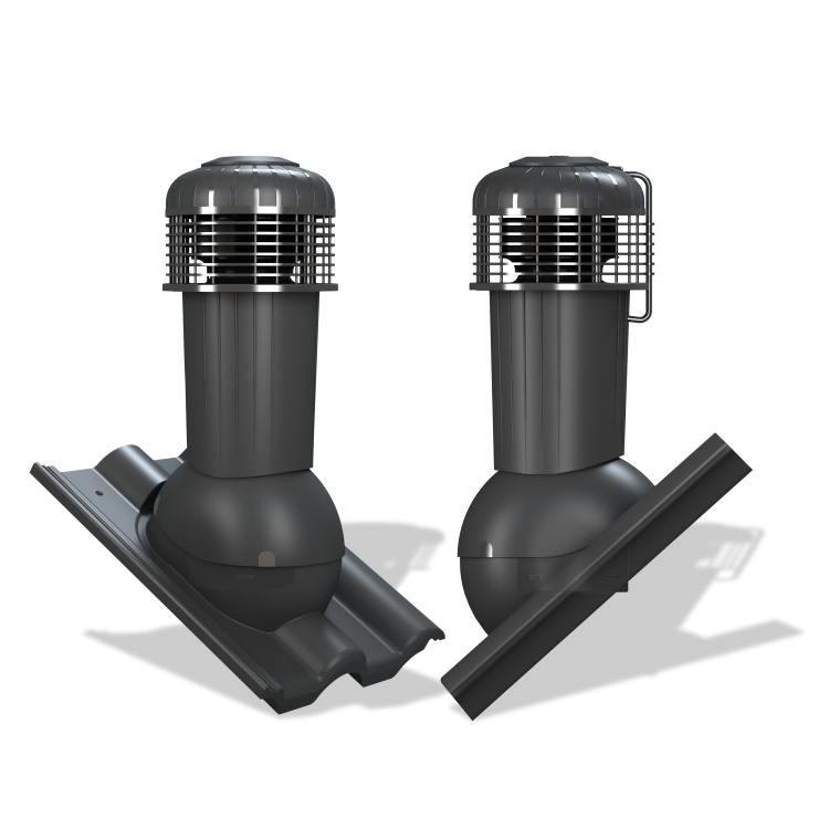 Střešní ventilátor K99 PLUS pro tašky typ 03 Ø125 (Bramac Moravská / Braas Bałtycka S)