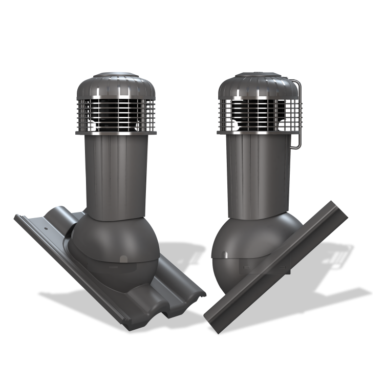 Střešní ventilátor K99 PLUS pro tašky typ 06 Ø125 (Bramac Římská / Braas Grecka)