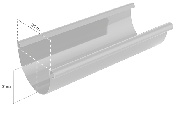 Žlab Bryza 125 mm černý