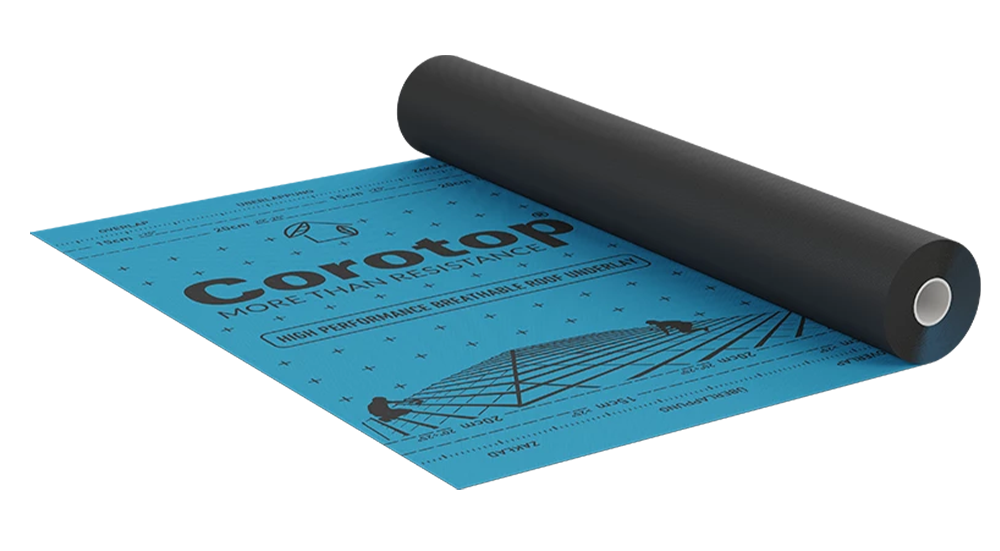 Corotop Blue – vysoce difuzní třívrstvá střešní membrána