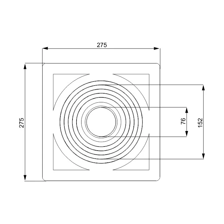 Kołnierz przejściowy EPDM 76/152 mm
