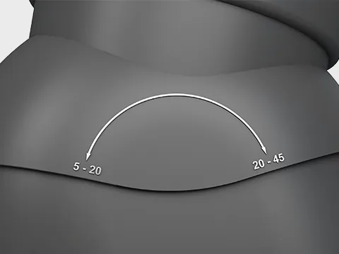 Nastavitelný sklon 5°–45°